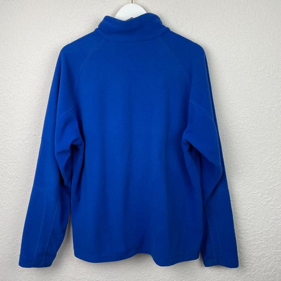 COLUMBIA Unisex Bright Blue Soft Fleece 1/2 Zip Pullover Front Breast Zip Pocket - Picture 7 of 9